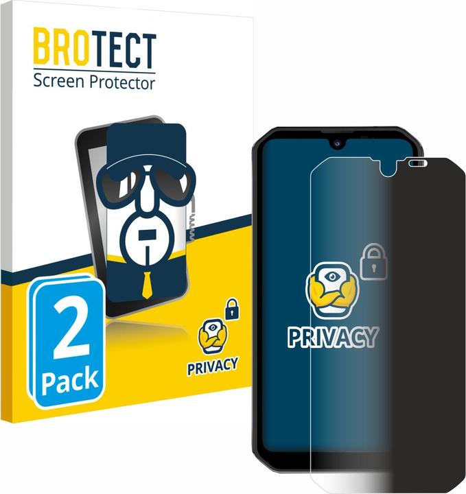 Productafbeelding BROTECT Anti-spionnetje privacyfolie Beschermfolie tegen blauw licht (2 Stuk, Blackview BV9900 Pro)