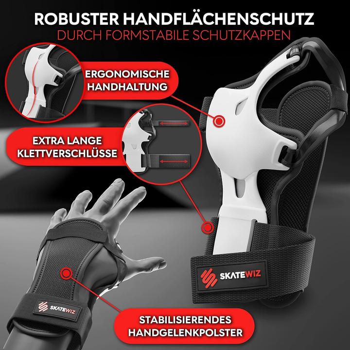Actual product image Skatewiz Skate Protektoren Set (L, Elbow protectors, Knee pad, Wrist protectors, 6 pieces)