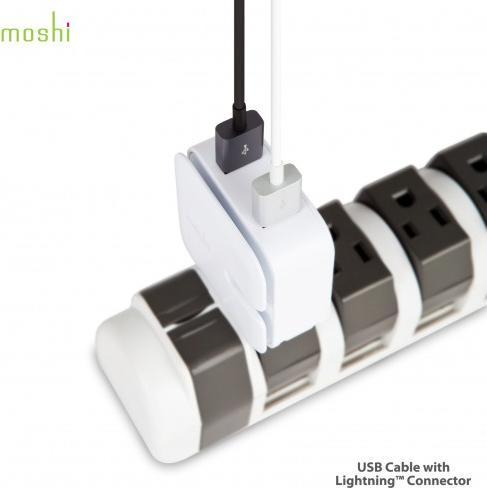 Image du produit Moshi Câble de recharge blanc/argent (1 m, USB 2.0)