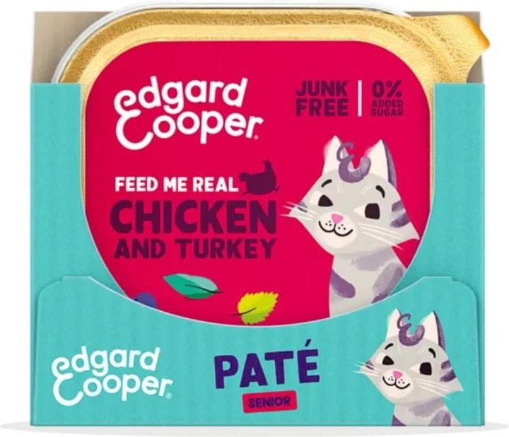 Produktbild Edgard & Cooper Edgard Cooper - Cat Senior Vetfood Paté - Chicken/Turkey - 85g (Senior, 85 g)