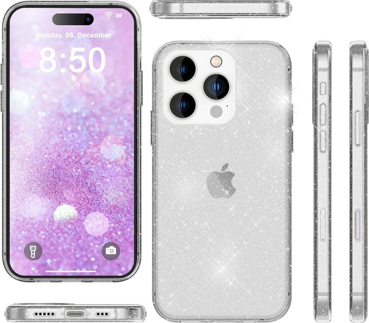 Produktbild Nalia Klare Glitzer Silikon Hülle (Apple iPhone 16 Pro)