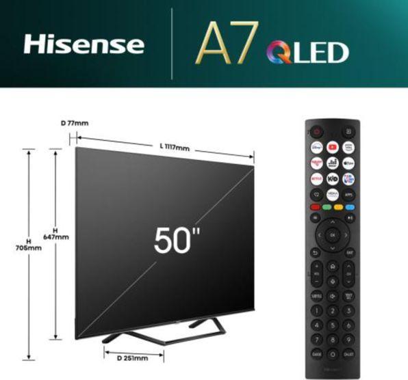 Produktbild Hisense TV TV 50A7NQ 50" 4K, QLED, 60Hz (50", QLED, 4K, 2024)