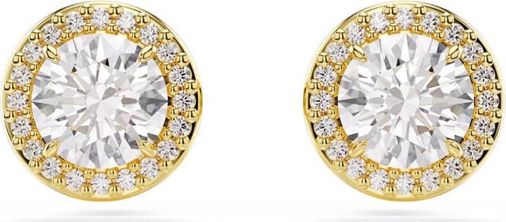 Actual product image Swarovski Una stud earrings round cut gold (Swarovski Metal)
