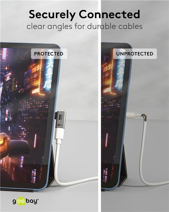 Actual product image Goobay USB-C adapter horizontal 90°, USB4 (240 W)