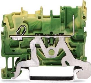 Produktbild Wago X-COM S Durchgangsklemme 2,5 mm² Push-In-Klemme / Stiftleiste - gelb/grün PE