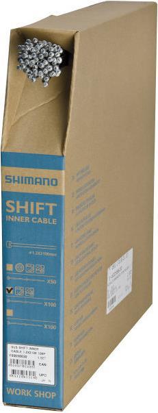 Actual product image Shimano MTB/Road shift cable stainless steel 2.100mm 100 pieces