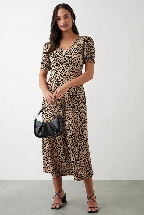 Produktbild Dorothy Perkins Womens/Ladies Leopard Print Short-Sleeved Midi Dress (42 D)
