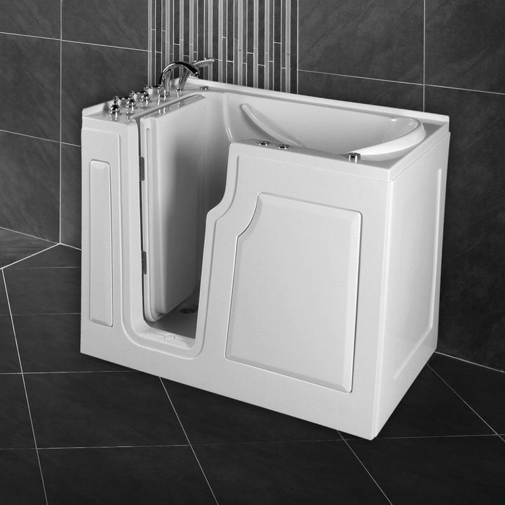 Produktbild PureHaven Seniorenbadewanne 122x71 cm mit Whirlpool-Funktion Wasserdüsen integrierter Tür für leicht (122 cm, 71 cm)