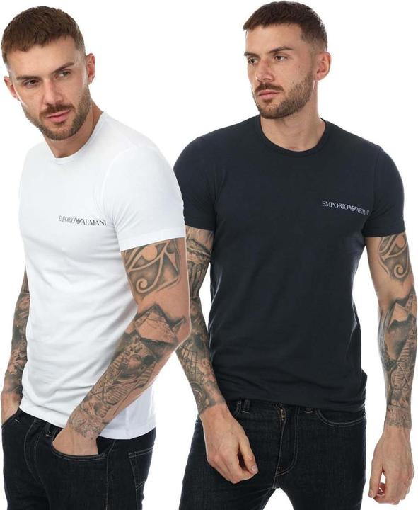 Actual product image Emporio Armani Mens Underwear Logo T-Shirt (Pack of 2) (S)