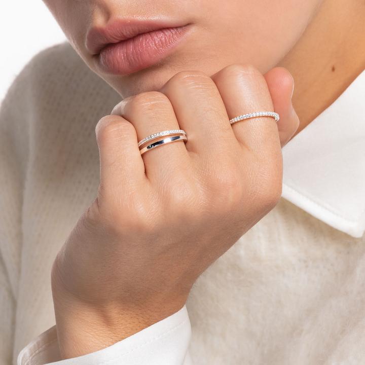 Actual product image Thomas Sabo Ring Double White Stones Silver (60, 925 Silver)