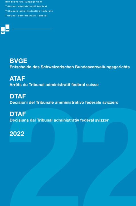 Immagine prodotto DiKE BVGE Jahresband 2022 (Tedesco, Francese, Tribunale Amministrativo Federale, 2023)