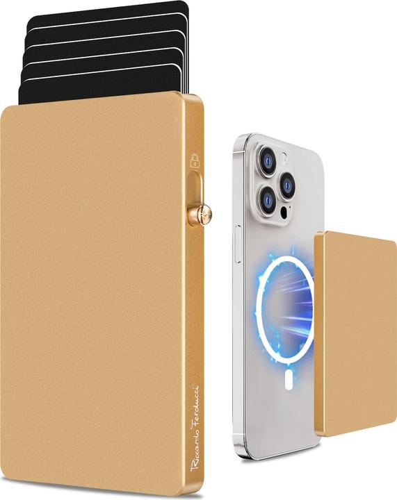 Image du produit Riccardo Ferducci Étui pour cartes de crédit, portefeuille, portefeuille slim, RFID, mini portefeuille