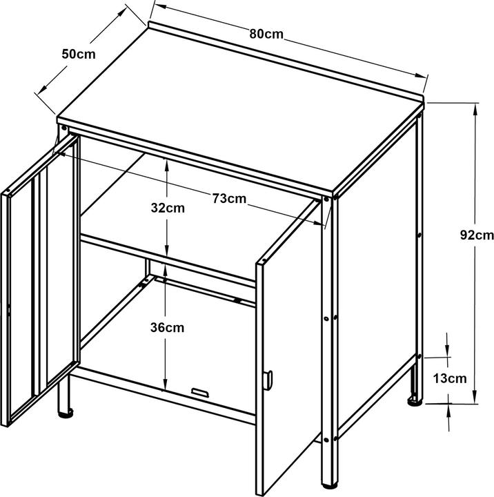 Produktbild Casa.Pro Outdoor Schrank Bolognano 92x80x50 cm Dunkelgrau, matt