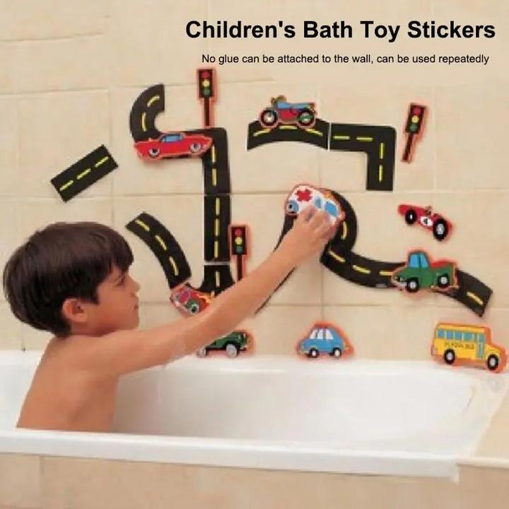 Produktbild Activity Board 23 Stück Badespielzeug Klebewand Stadt Verkehr Auto Strasse Schiene Puzzle Vinyl 0-3Y 3-6Y 6-12Y