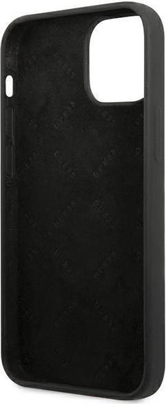 Actual product image Guess GUHCP13SSLTGK iPhone 13 Mini 5.4" Black / Black Solid Silicone Triangle (Apple iPhone 13 mini)