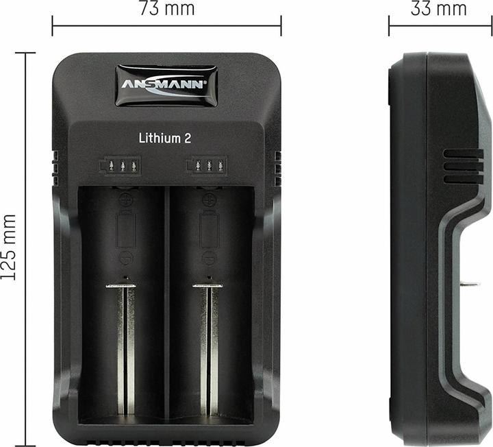 Actual product image Ansmann lithium 2 (1 pcs., 14500, 16340, 17670, 18500, 18650, 22650, 26650, AAA, AA, Chargers without battery)