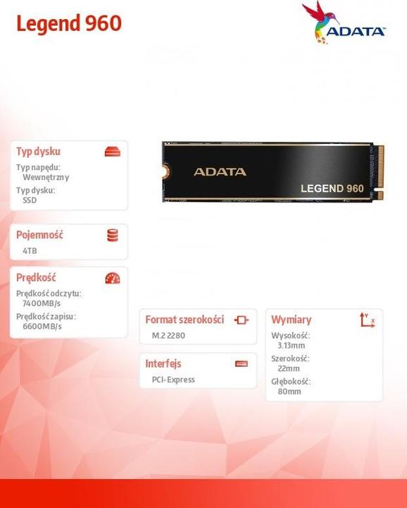 Immagine prodotto Adata Leggenda 960 (4000 GB, M.2 2280)