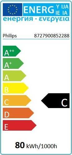 Energy Label Philips Plusline ES (R7s, 80 W, 1415 lm, 1 x, D)