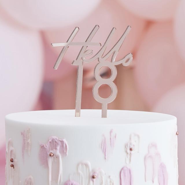 Image du produit Ginger Ray Cake topper Rose gold "Hello 18