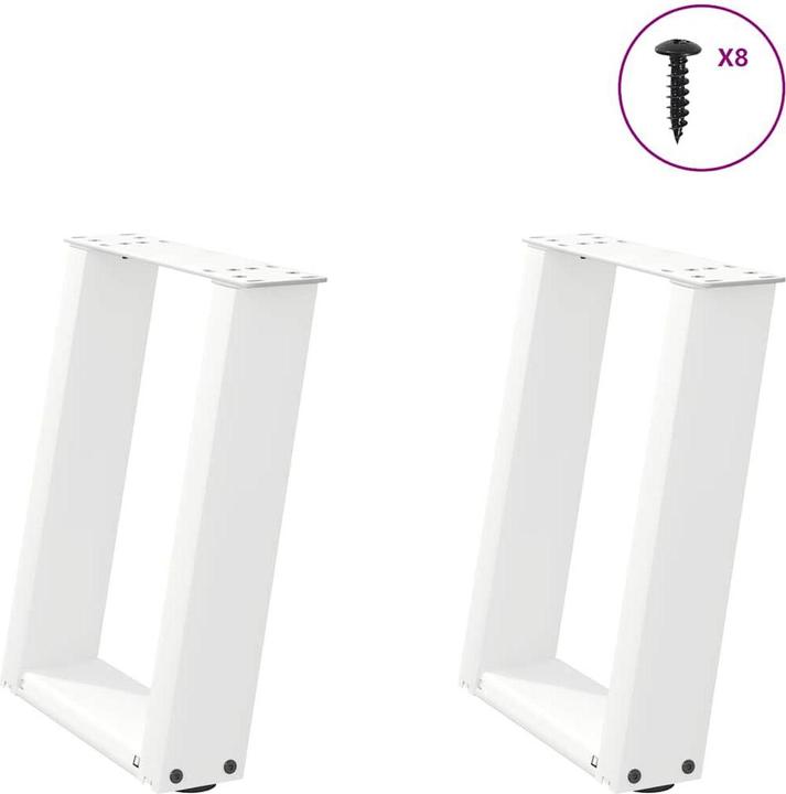 Image du produit VidaXL Pieds de table basse en U 2 pcs. Blanc 28x(42-43) cm Pied de table en acier