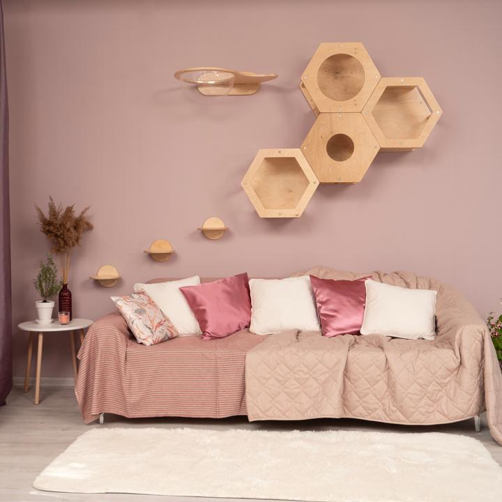 Image du produit Wowhelperco Aire de jeux murale pour chats 8 pièces (Nature)