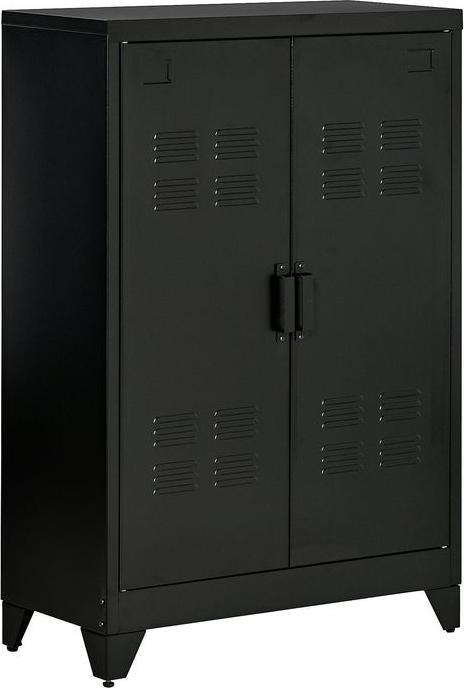 Actual product image Swisshandel24 Sideboard Filing cabinet with louvre doors Wardrobe Storage cabinet with shelves Living room (75 x 33 x 110 cm)