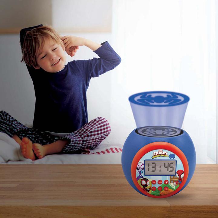 Actual product image Lexibook Spidey & Friends projection alarm clock with LED colour change and timer function