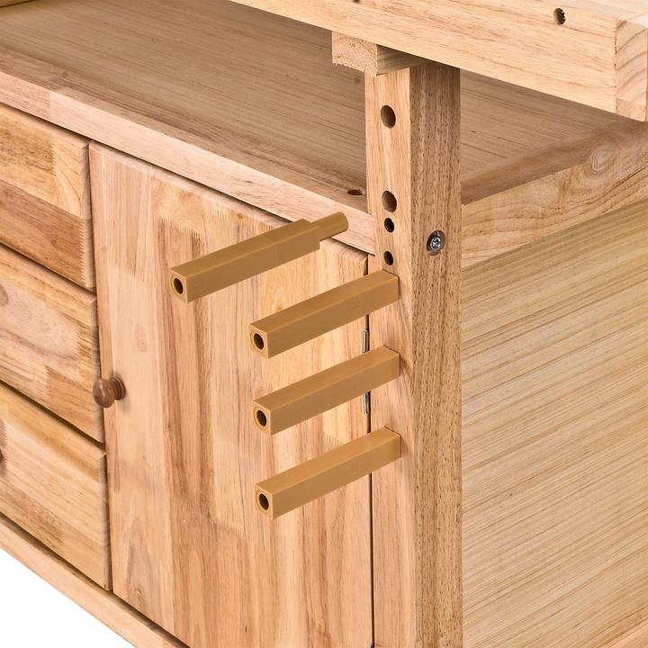 Immagine prodotto Dema Banco di piallatura Banco di lavoro in legno massiccio 125x50x85cm (50 cm, 125 cm)