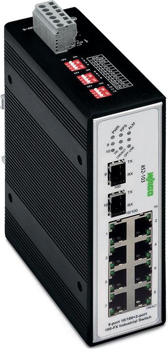 Immagine prodotto Wago Switch industriale non gestito 852-103/040-000 Numero di porte Ethernet 10 Velocità di trasmissione (8 Porti)