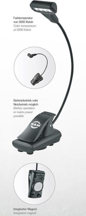 Immagine prodotto K&M 12274 Luce da leggio "4 LED T-Model FlexLight
