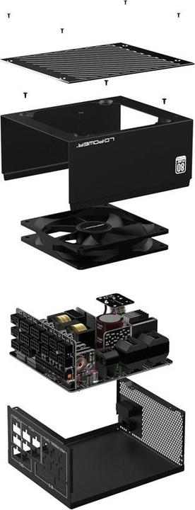 Actual product image LC-Power LC850P V3.0 Platinum PCIe 5.0 Modular 850W 80+ plat retail (850 W)