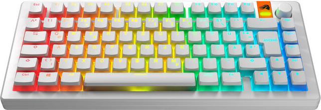 Immagine prodotto Glorious Aura V3 Keycaps, ISO Layout (DE), PBT, Doubleshot - Weiss