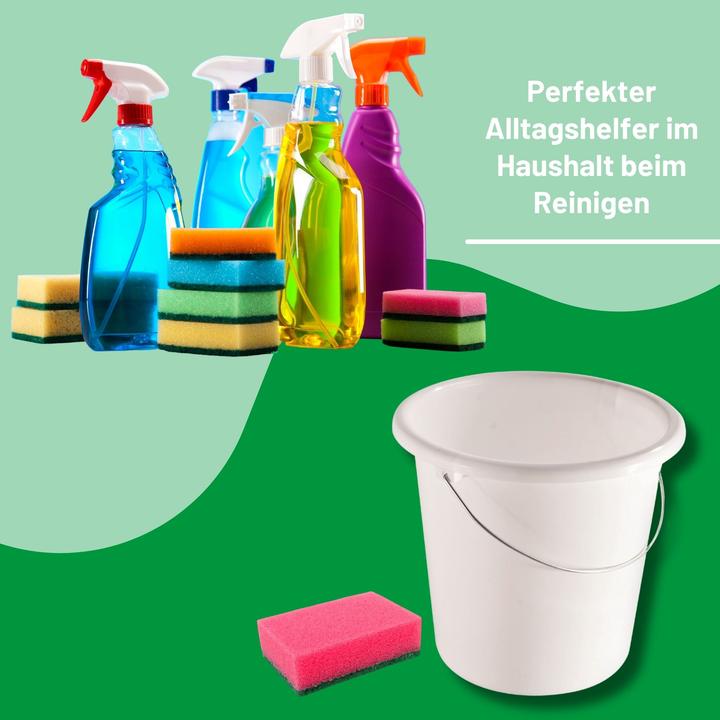 Immagine prodotto Novaliv 2 Stück Eimer 10L Weiss mit Masseinteilung - Putzeimer 10 Liter? 28,5 cm Praktischer Allround (2 pz.)