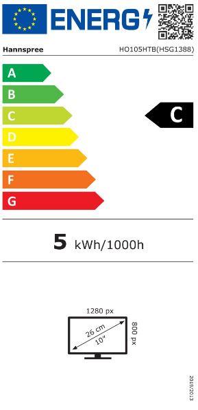 Energie-Label Hannspree HO105HTB -Touch HDMI (1280 x 800 Pixel, 10.10")