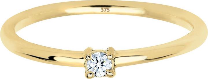 Produktbild Elli DIAMONDS Ring Verlobungsring Diamant 0.06 ct. 375 Gelbgold (54, 375/9 K Gold)