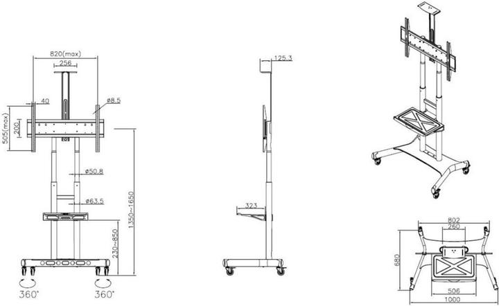 Image du produit Multibrackets M Public Floor Stand Basic 180 (Spécifique à l'appareil, 80", 90 kg)