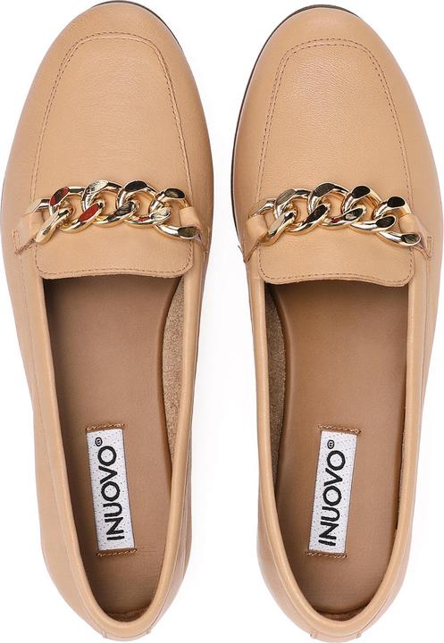 Immagine prodotto Inuovo Questa scarpa slip-on alla moda è realizzata in pelle di alta qualità e con una catena decorativa (39)