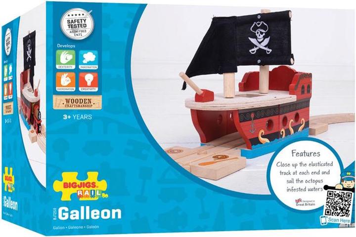 Image du produit Bigjigs Bateau pirate en bois sur rails