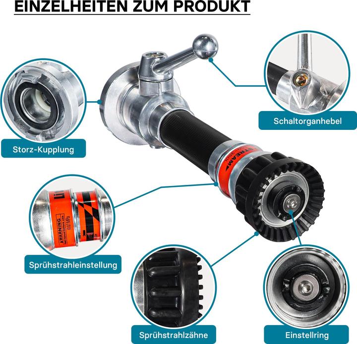 Actual product image Wiltec C Multipurpose Nozzle Pipe for Disaster Relief, Fire Brigades and Construction Sites