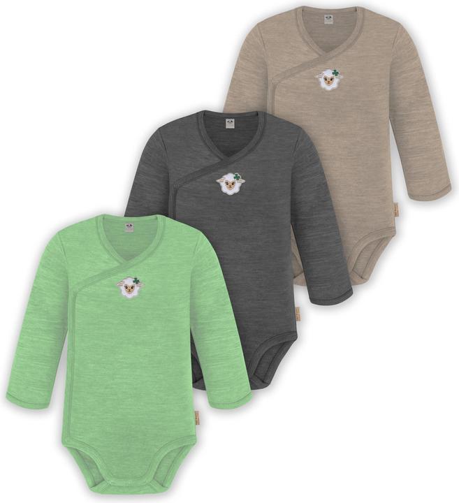 Immagine prodotto Normani Confezione da 3 pezzi di body a maniche lunghe in merino per bambino e bambina - 9355 (50)