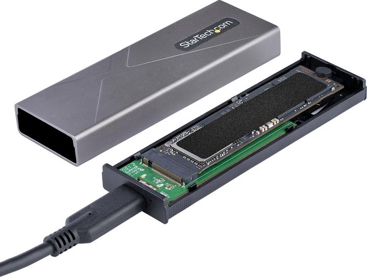 Image du produit StarTech com USB-C 10Gbps to M.2 NVMe or M.2 SATA SSD Enclosure - Tool-free External M.2 PCIe/SATA N (M.2)
