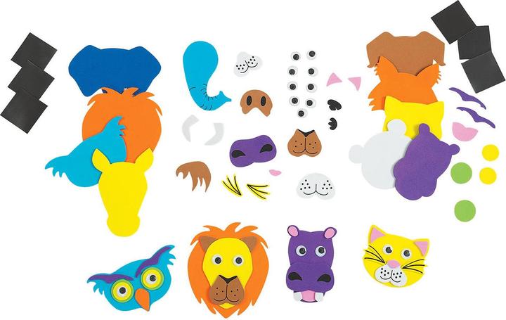 Image du produit Colorations Kit de bricolage Visages d'animaux en mousse, 36 pcs.