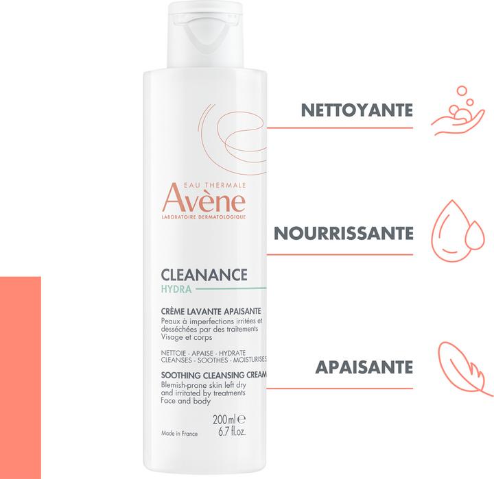 Nährwerte und Zutaten Avène Cleanance Hydra Beruhigende Reinigungscreme (Reinigungsmilch, 200 ml)