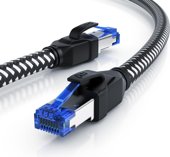Produktbild Primewire CAT 8 Netzwerkkabel 40 Gbits - Baumwollmantel - LAN Kabel Patchkabel RJ45 - S/FTP PIMF Schirmung (S/FTP, CAT8.1, 0.50 m)