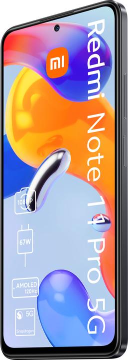 Image du produit Xiaomi Redmi Note 11 Pro 5G (128 Go, Gris graphite, 6.67", Double SIM hybride, 108 Mpx, 5G)