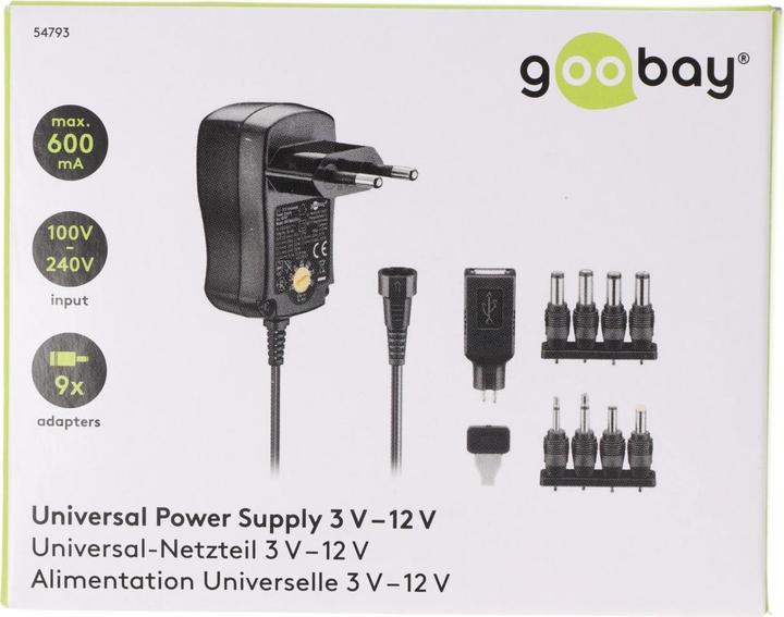 Produktbild Goobay 3 V - 12 V Universal-Netzteil