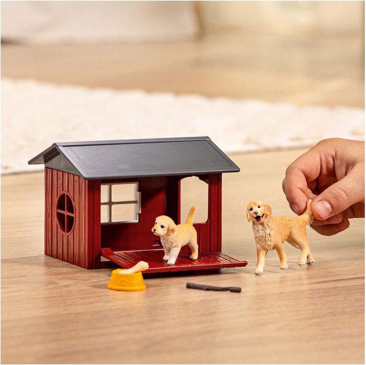Produktbild Schleich Hundehütte mit Goldenretrievern