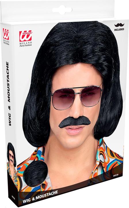 Produktbild Widmann Schwarze 70er Jahre Dandy Perücke mit Schnurrbart