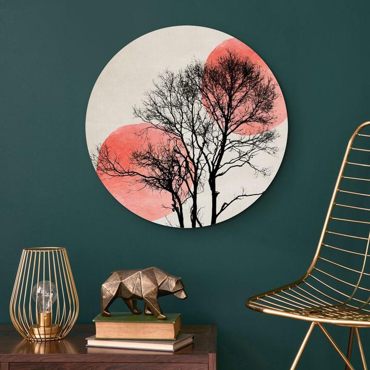 Image du produit Trenddeko Image - Soleil et lune derrière l'arbre - rond (Rond)