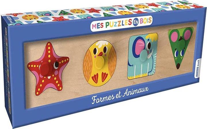Image du produit Mes puzzles en bois / formes et animaux (4 pièces)